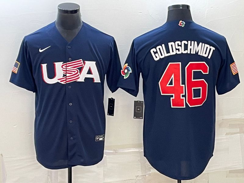 Men 2023 World Cub USA 46 Goldschmidt Blue Nike MLB Jersey7